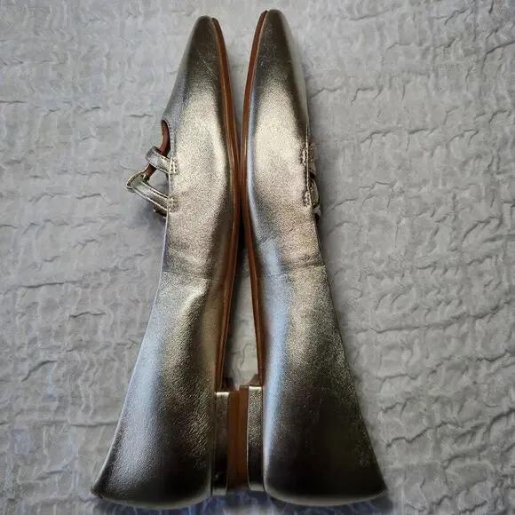Cole Haan Brigid T-Strap Ballet Flat Gold Size 10